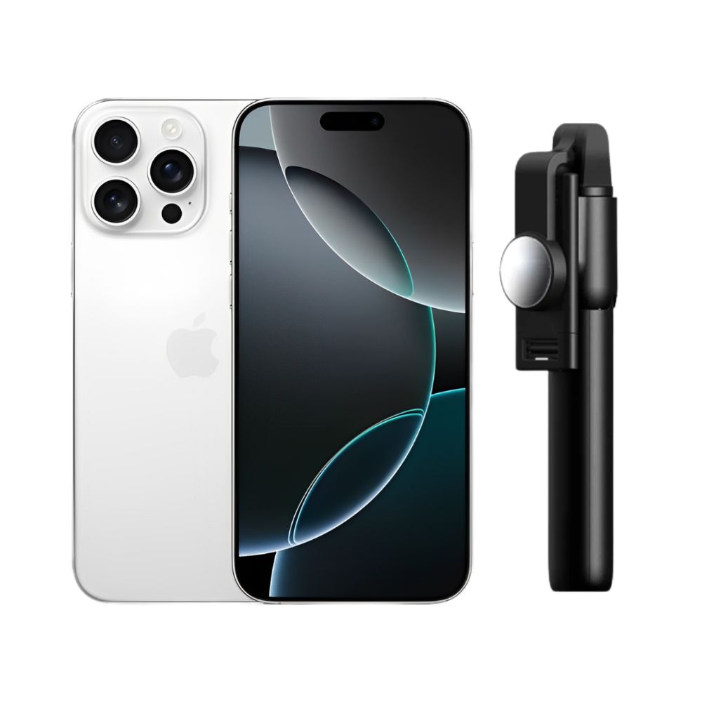 Foto 2 pulgar | Iphone 16 Pro Max 256gb Blanco E-sim Reacondicionado Más Baston Bluetooth