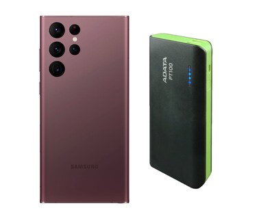 Foto 1 | Celular Galaxy S22 Ultra Reacondicionado 256gb Color Borgoña Más Power Bank 10,000mah