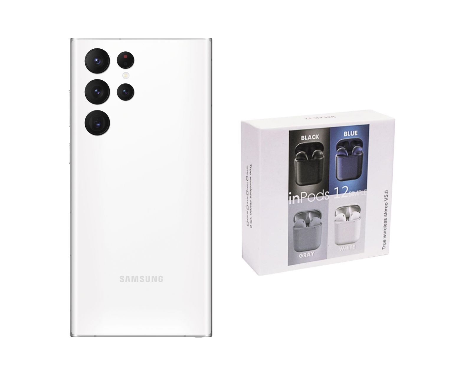 Celular Galaxy S22 Ultra Reacondicionado 128gb Color Blanco Más Audífonos Genéricos