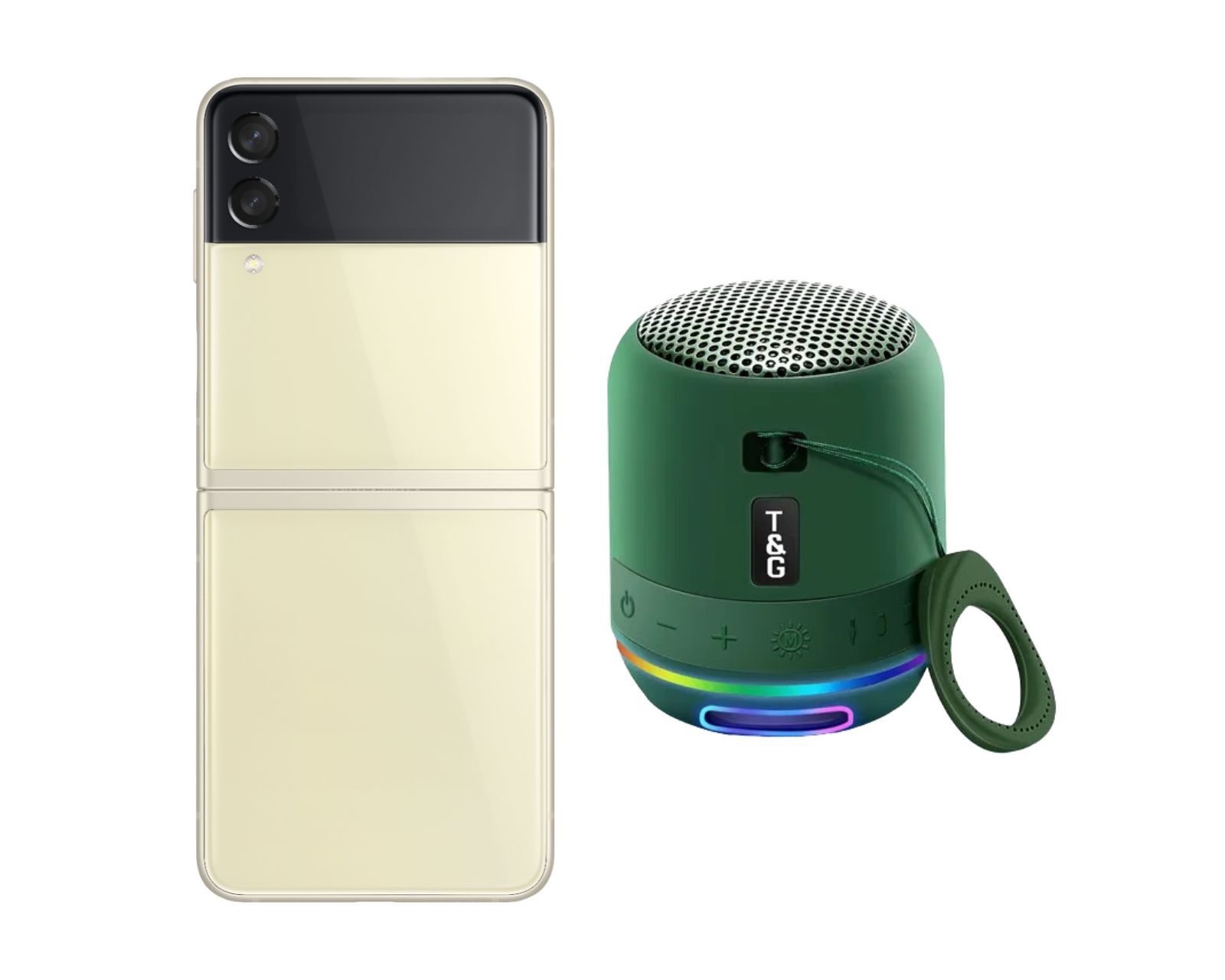 Celular Samsung Galaxy Z Flip3 Reacondicionado 128GB Color Beige Más Mini Bocina