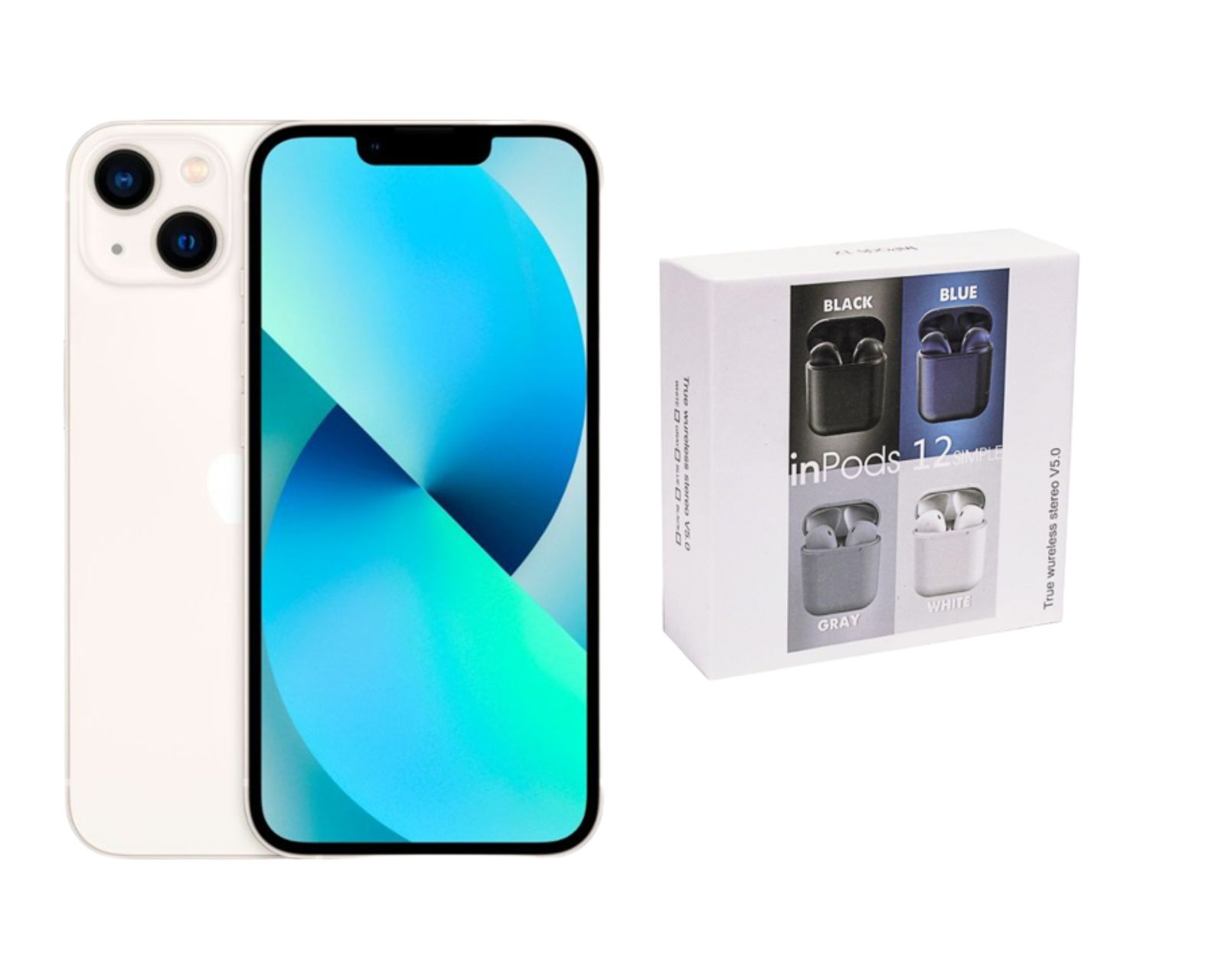 Celular Iphone 13 Mini 128gb Color Blanco Reacondicionado + Audífonos Genéricos