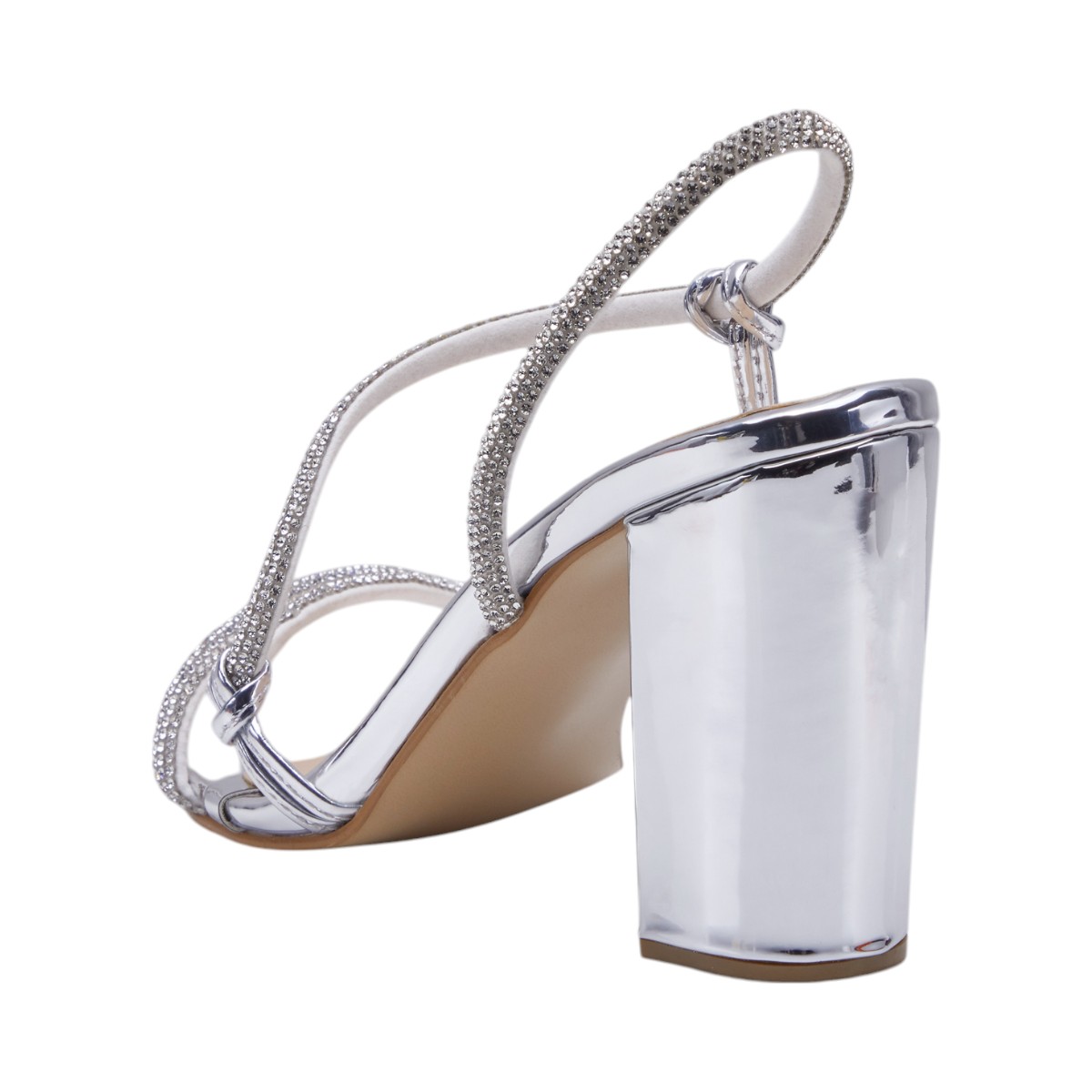 Foto 4 pulgar | Tacones Calzado Watanabe Color Plateado Formal Brillantes