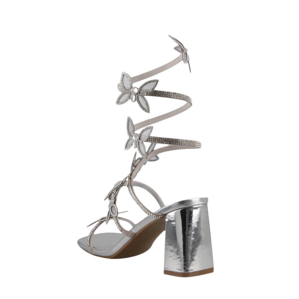 Foto 5 pulgar | Sandalia De Vestir Mujer Magic Cloud By Sprinkles Van47 Plata Tacon Bajo Ancho Elegante Talla 23 A 27 E
