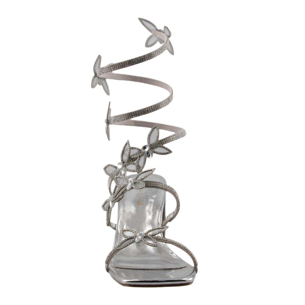Foto 5 | Sandalia De Vestir Mujer Magic Cloud By Sprinkles Van47 Plata Tacon Bajo Ancho Elegante Talla 23 A 27 E