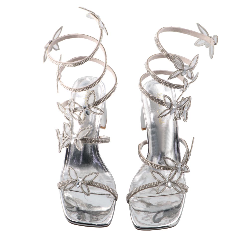 Foto 6 | Sandalia De Vestir Mujer Magic Cloud By Sprinkles Van47 Plata Tacon Bajo Ancho Elegante Talla 23 A 27 E