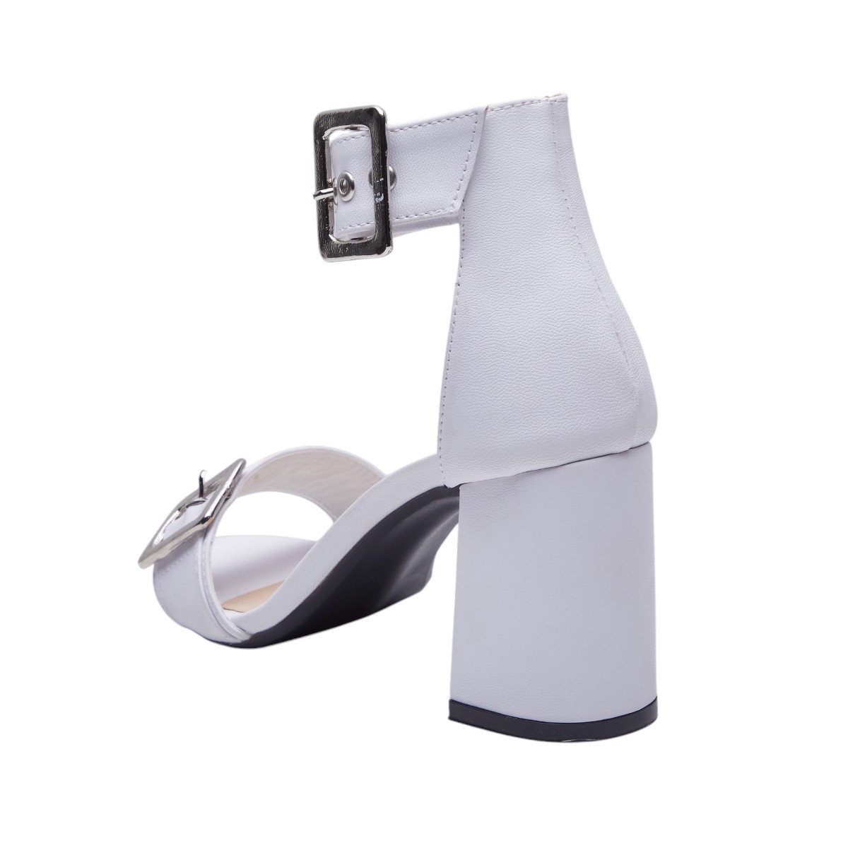 Foto 4 pulgar | Tacones Calzado Watanabe Color Blanco Hebillas Decorativas