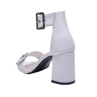 Foto 3 | Tacones Calzado Watanabe Color Blanco Hebillas Decorativas
