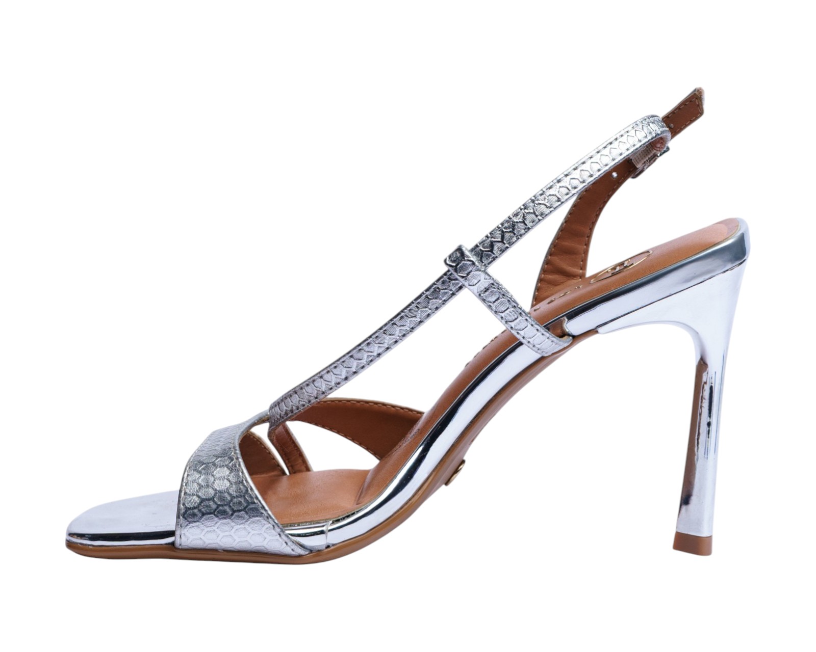 Foto 6 pulgar | Sandalia Tacón Para Mujer Lob Footwear Metalizado Fav0 Plata 86805064