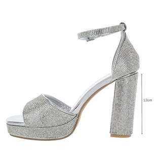 Foto 1 | Roze Tacones Plataforma Plateada Para Mujer