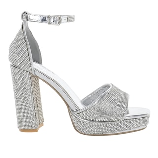 Foto 4 | Roze Tacones Plataforma Plateada Para Mujer