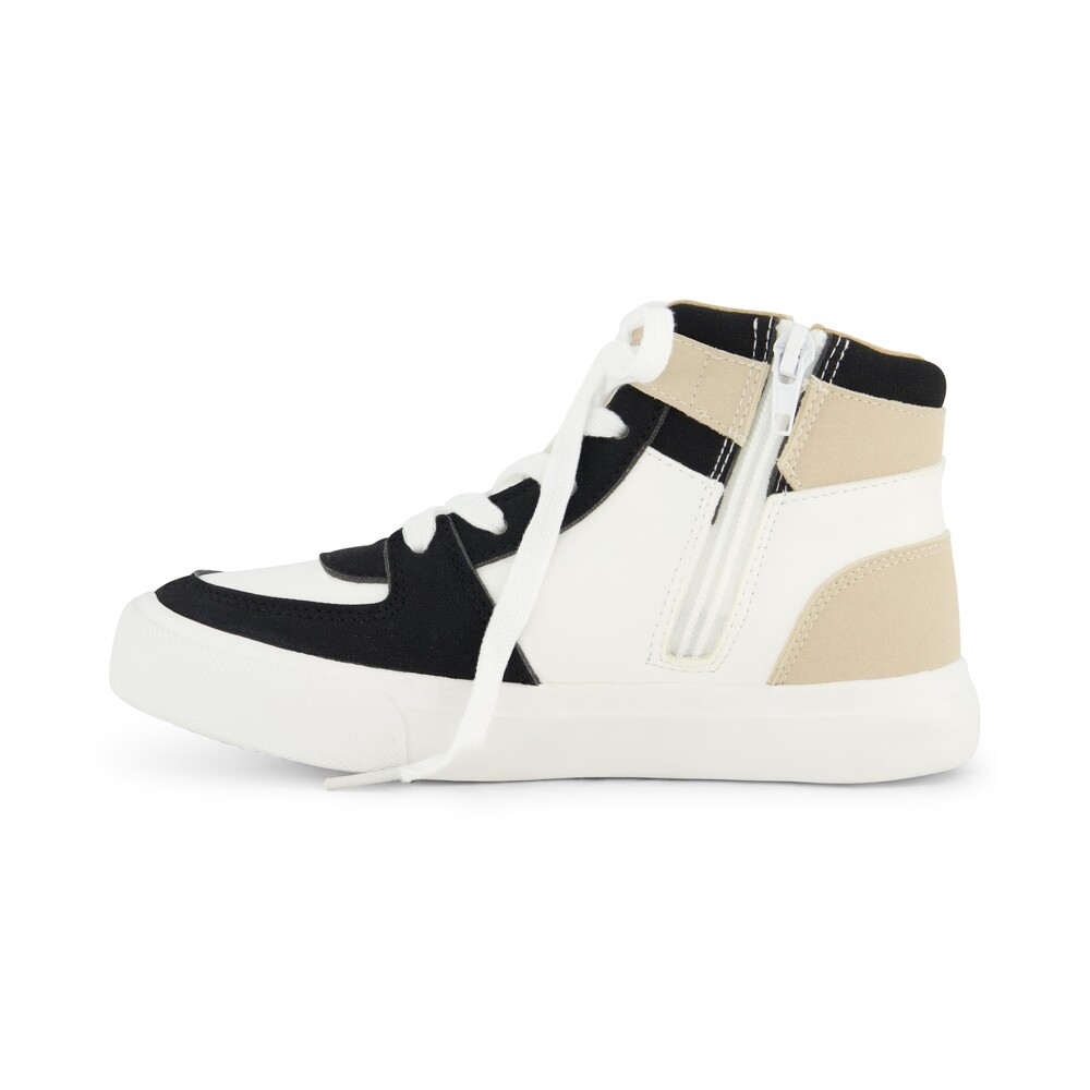 Foto 3 pulgar | Tenis Dkny Andee Alice Para Mujer  Tipo Botín Color Blanco Con Negro Y Detalles Crema