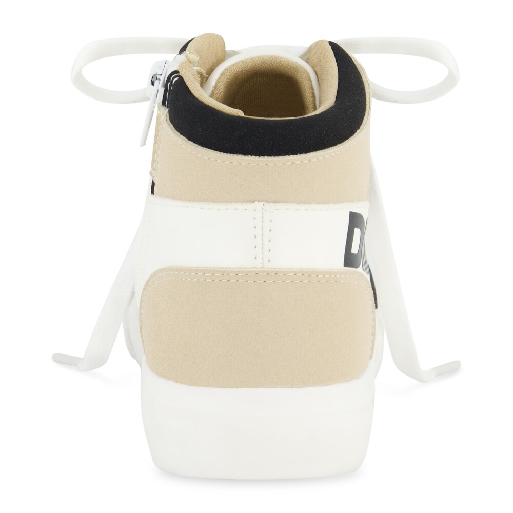 Foto 7 pulgar | Tenis Dkny Andee Alice Para Mujer  Tipo Botín Color Blanco Con Negro Y Detalles Crema