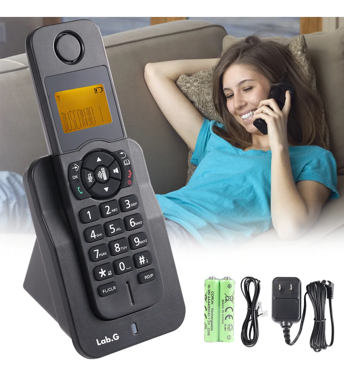 Foto 4 pulgar | Teléfono Inalámbrico Fijo Moderno Con Lcd Para Casa Oficina Negro