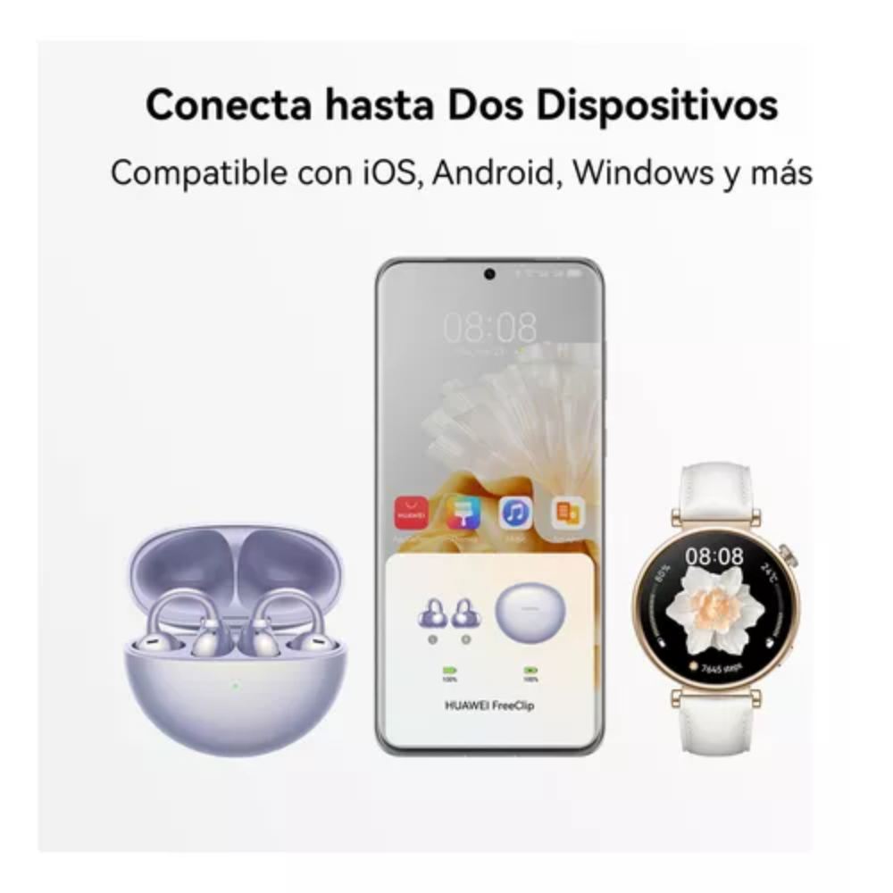 Foto 5 pulgar | Audífonos Huawei Freeclip Blanco: Diseño Abierto, Llamadas Ai, 36h De Batería