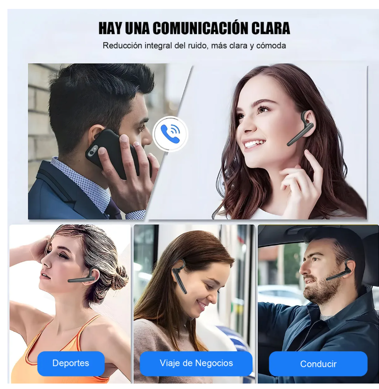 Foto 7 pulgar | Audífonos Inalámbricos Mic Llamada Inalámbricos Reduc-ruido