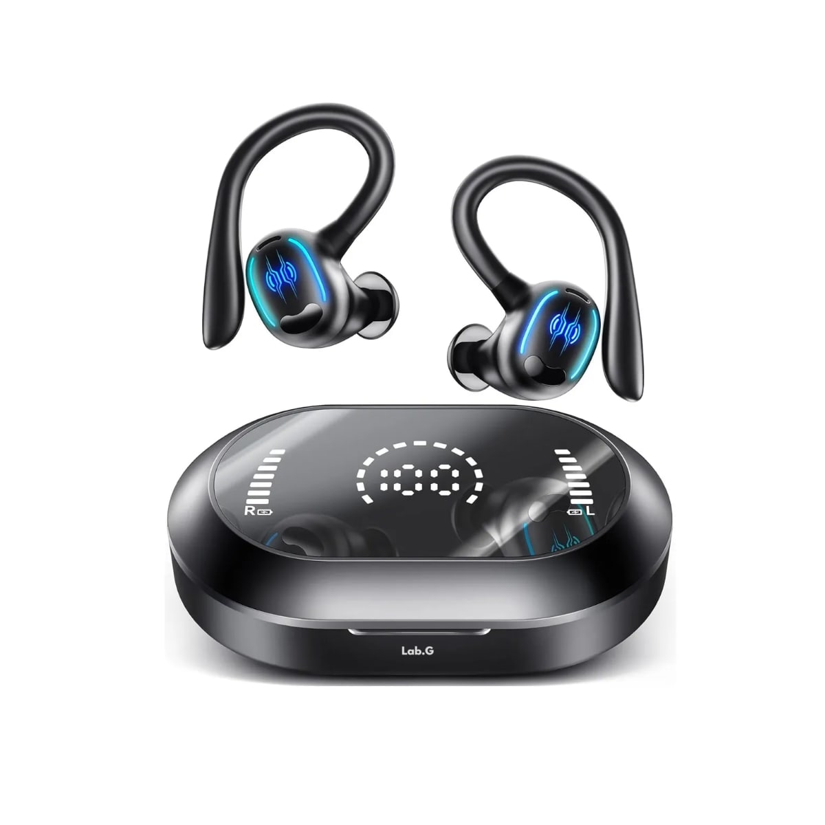 Auriculares Deportivos Bluetooth Impermeables Con Gancho Lab.g Negros $1,039