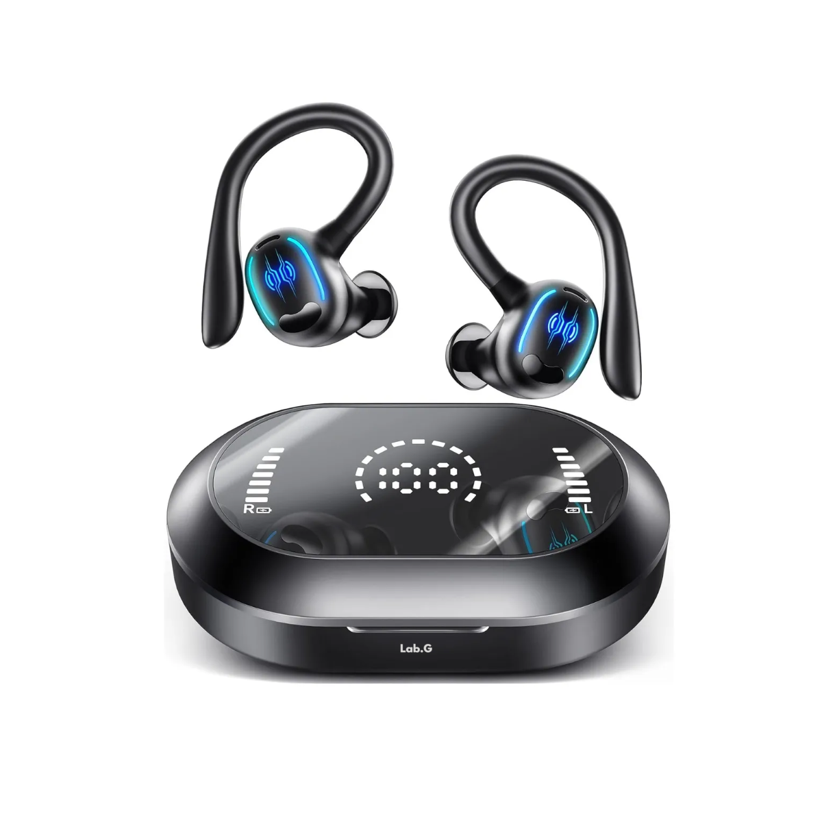 Auriculares Deportivos Bluetooth Impermeables Con Gancho Lab.g Negros