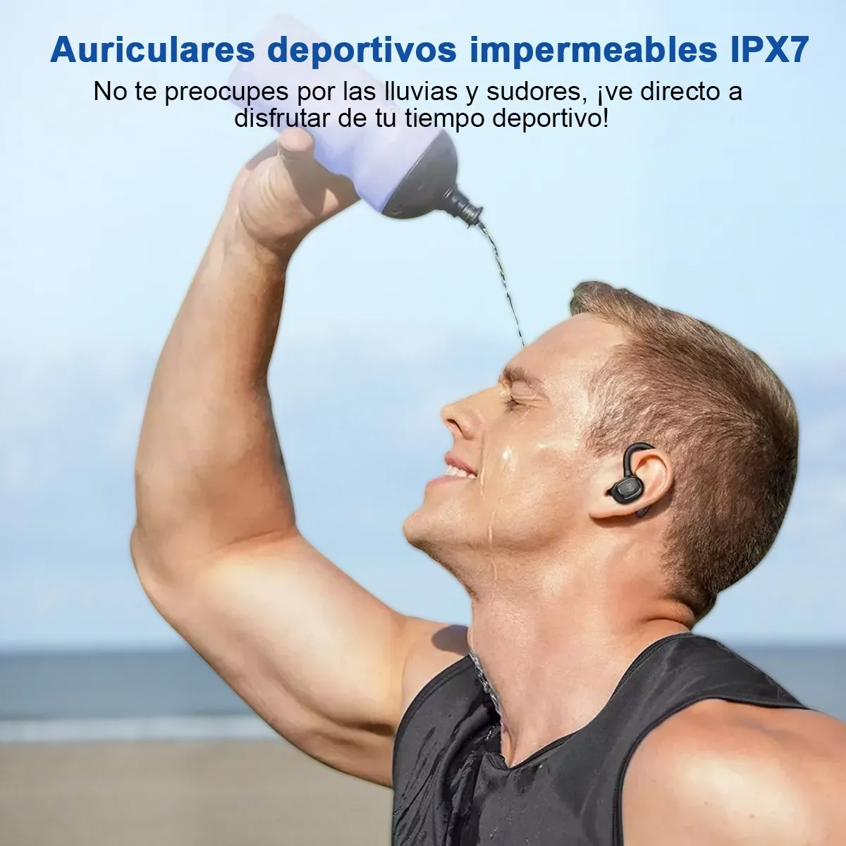 Foto 3 pulgar | Auriculares Deportivos Bluetooth Impermeables Con Gancho Lab.g Negros