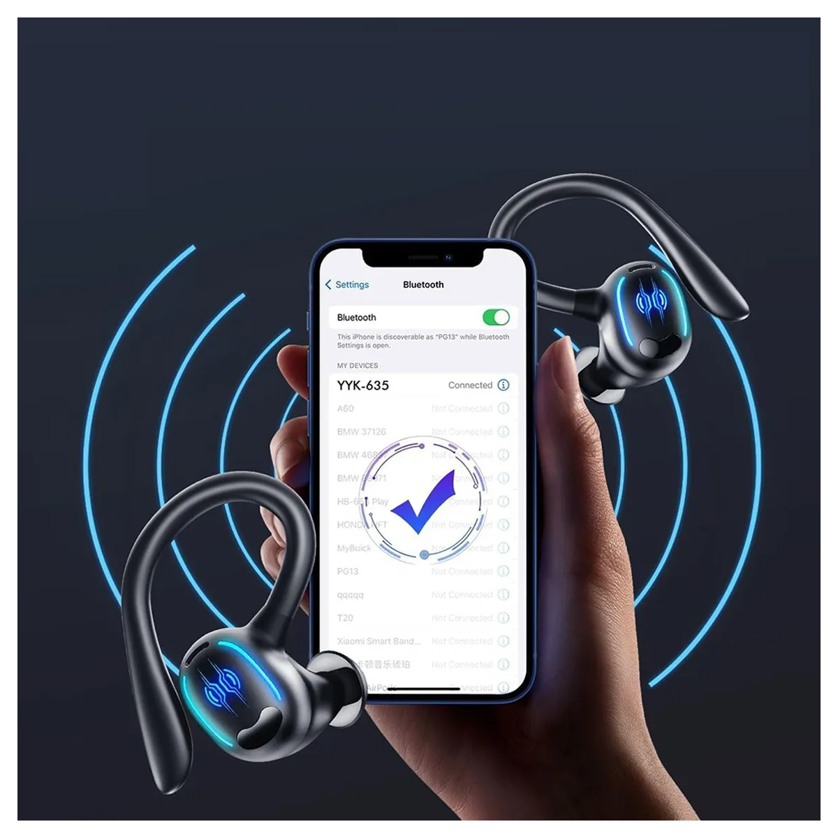 Foto 4 | Auriculares Deportivos Bluetooth Impermeables Con Gancho Lab.g Negros