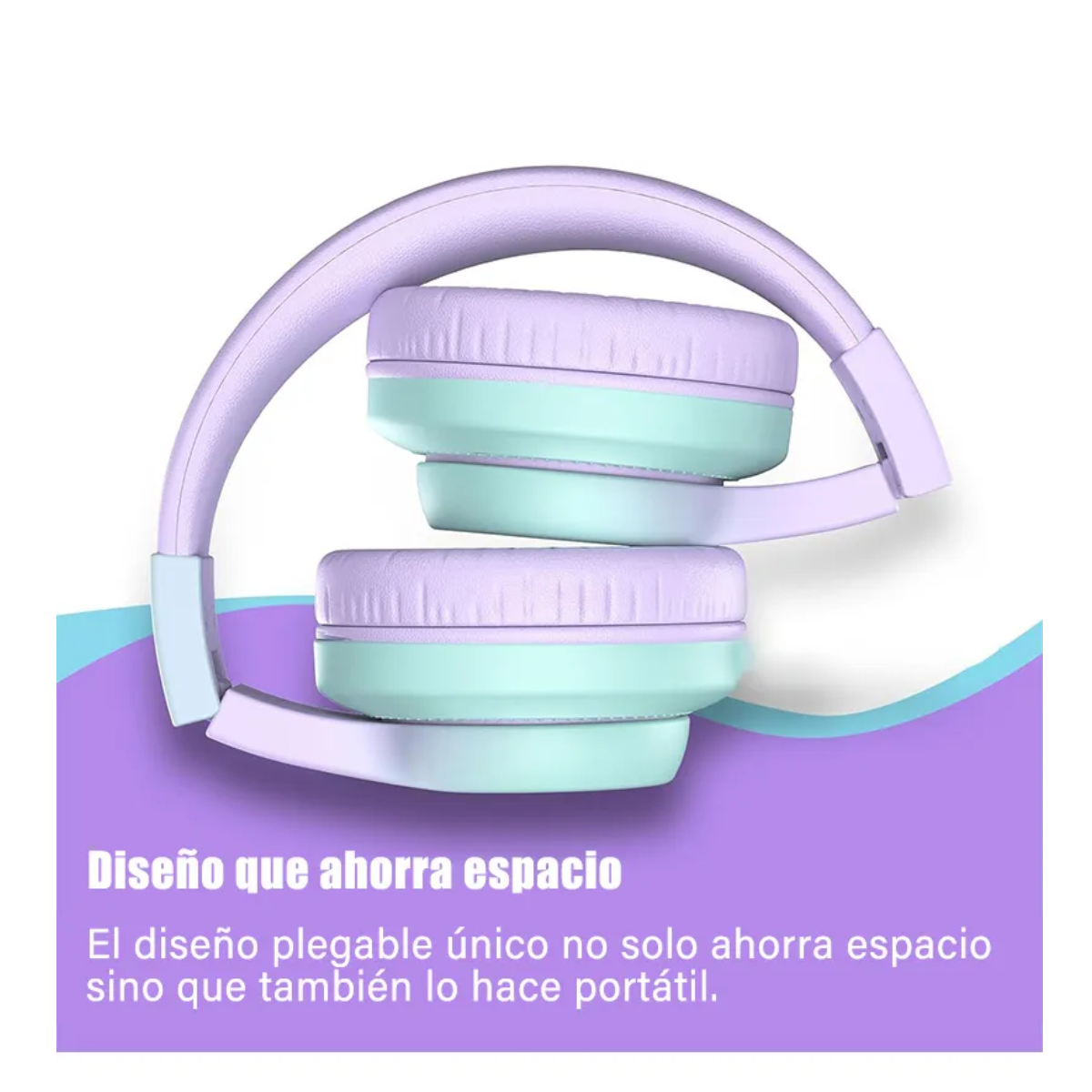 Foto 3 pulgar | Auriculares De Diadema Bluetooth Inalámbricos Para Niños Lab.g Rosa Con Morado