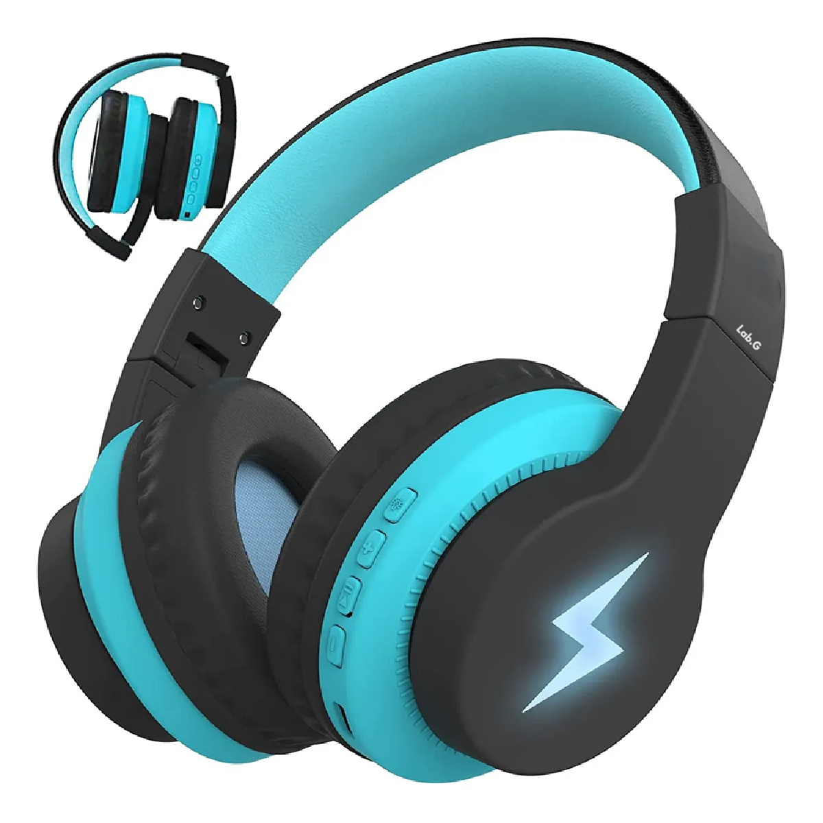 Foto 5 pulgar | Auriculares De Diadema Bluetooth Inalámbricos Para Niños Lab.g Azul Con Negro