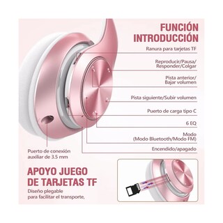 Foto 5 | Audífonos de Diadema Rosa
