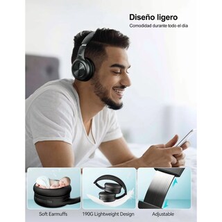 Foto 5 | Audifonos de Diadema Bluetooth Negros