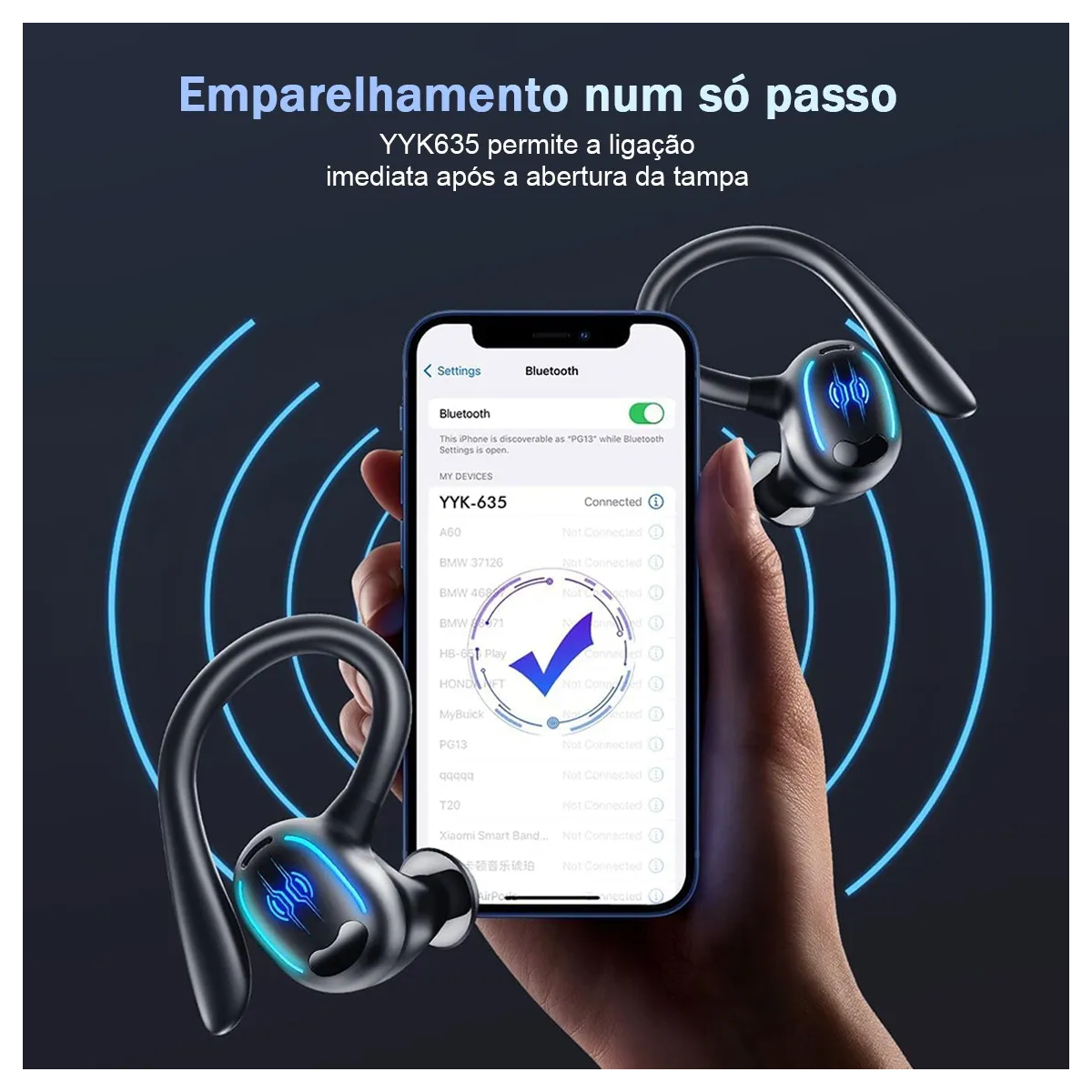 Foto 4 pulgar | Auriculares Bluetooth Impermeables Con Gancho Lab.g Negro