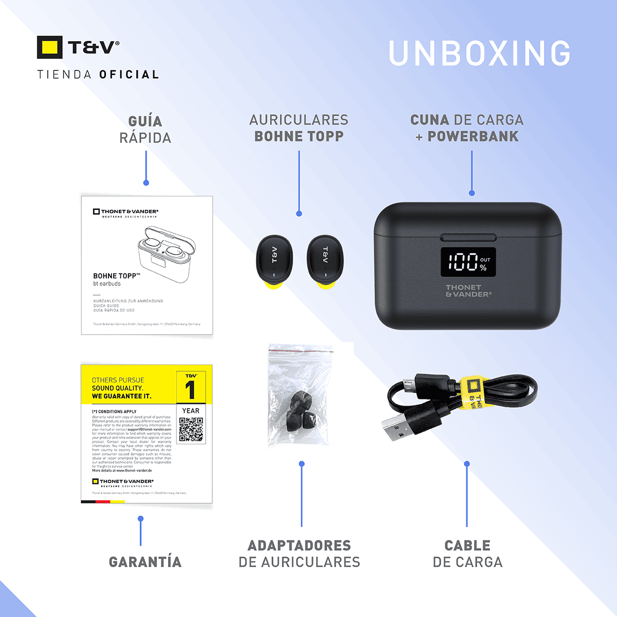 Foto 8 | Audífonos Bluetooth Bohne Topp In-ear Thonet & Vander Bohne Topp – 5h Batería   Micrófono Mems Y Controles Táctiles
