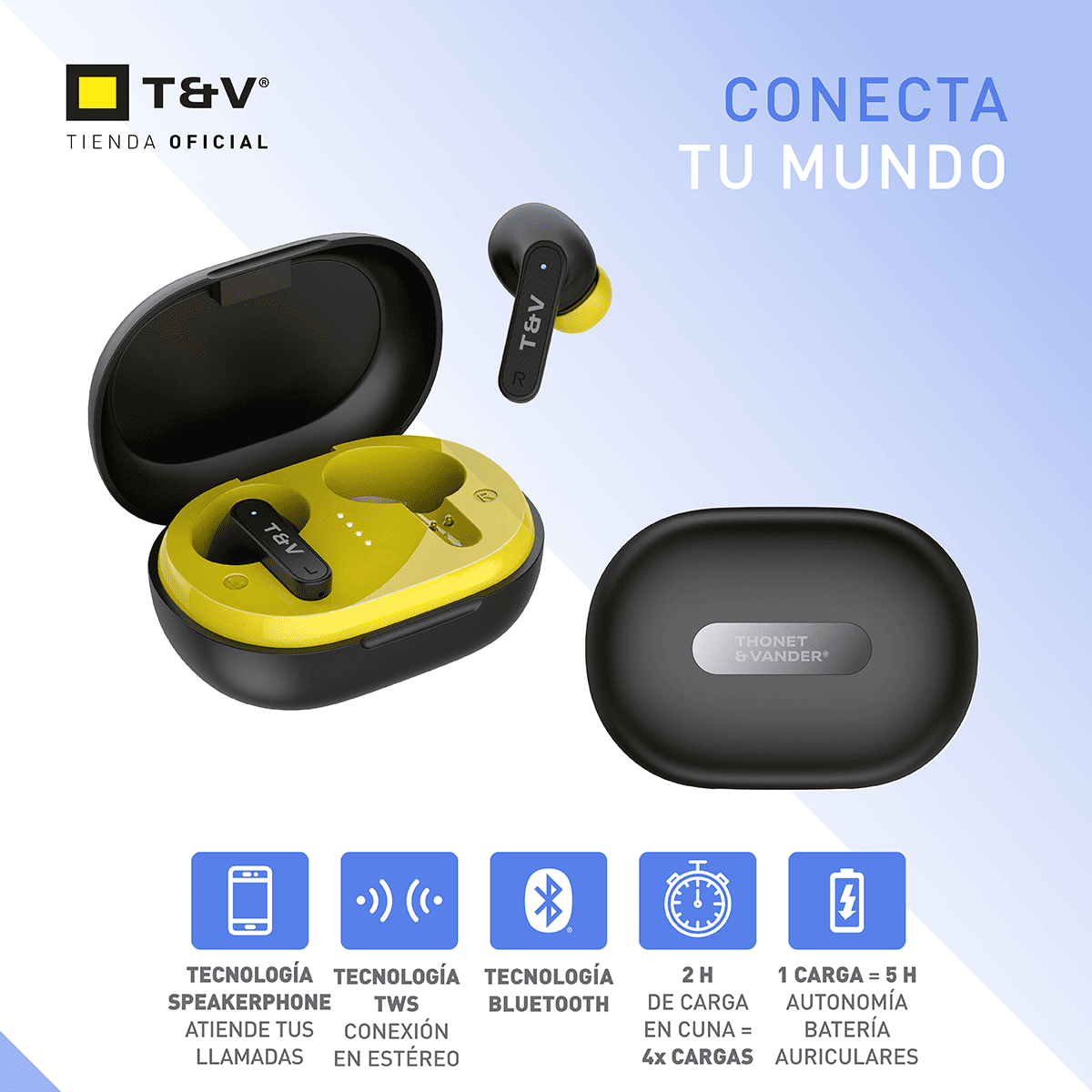 Foto 8 pulgar | Audífonos Bluetooth In-ear Thonet & Vander Reis Bt – 5h Batería  Micrófono Mems Y Controles Táctiles