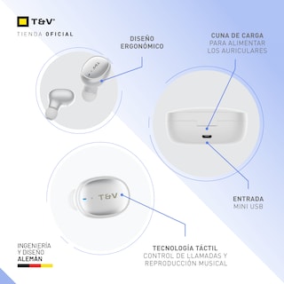 Foto 3 | Audífonos Bluetooth In-ear Thonet & Vander Bohne – 5h Batería Micrófono Y Controles Táctiles
