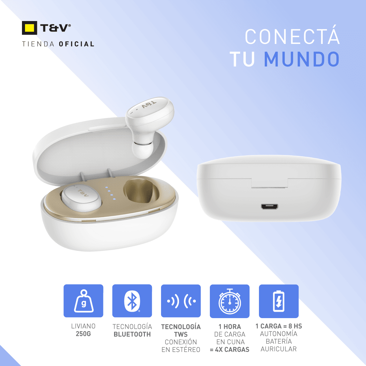 Foto 5 pulgar | Audífonos Bluetooth In-ear Thonet & Vander Bohne – 5h Batería   Micrófono Y Controles Táctiles