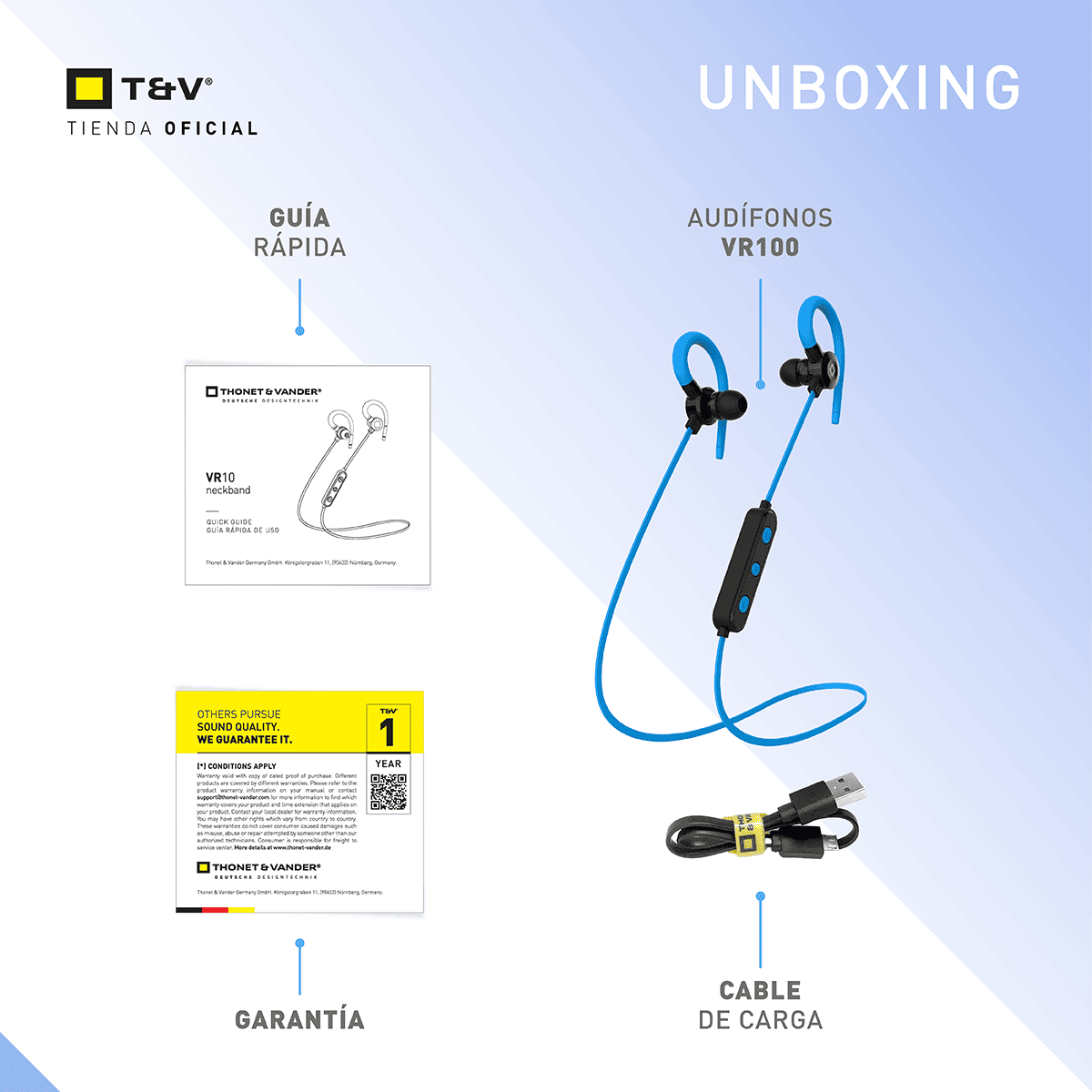 Foto 7 pulgar | Audífonos Bluetooth In-ear Neckband Thonet & Vander Vr10 – 5h Batería  Micrófono Mems Y Controles Integrados