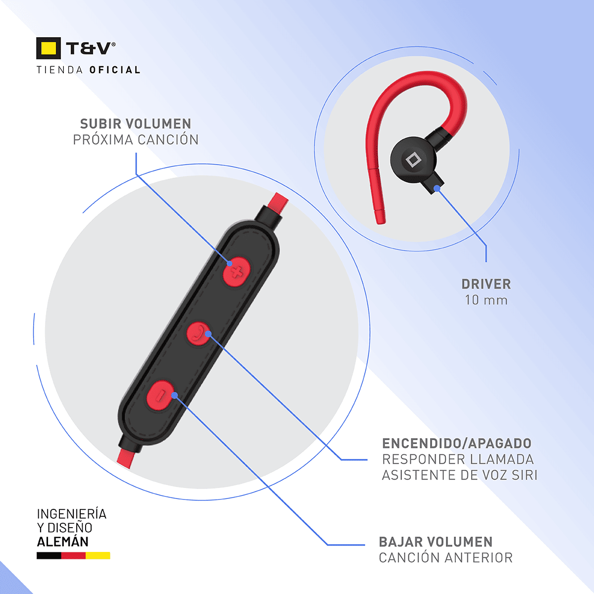 Foto 6 pulgar | Audífonos Bluetooth In-ear Neckband Thonet & Vander Vr10 – 5h Batería  Micrófono Mems Y Controles Integrados