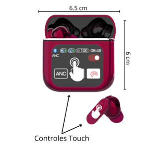 Foto 2 | Audífonos Inalámbricos In Ear Bluetooth Rosa Con Sonido Hd Micrófono Y Estuche Touch – Cancelación De Ruido