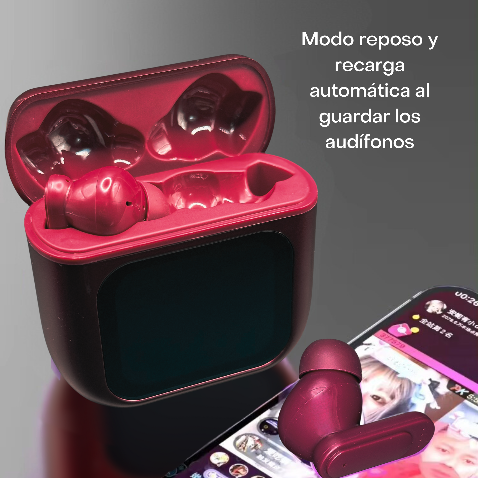 Foto 3 | Audífonos Inalámbricos In Ear Bluetooth Rosa Con Sonido Hd  Micrófono Y Estuche Touch – Cancelación De Ruido