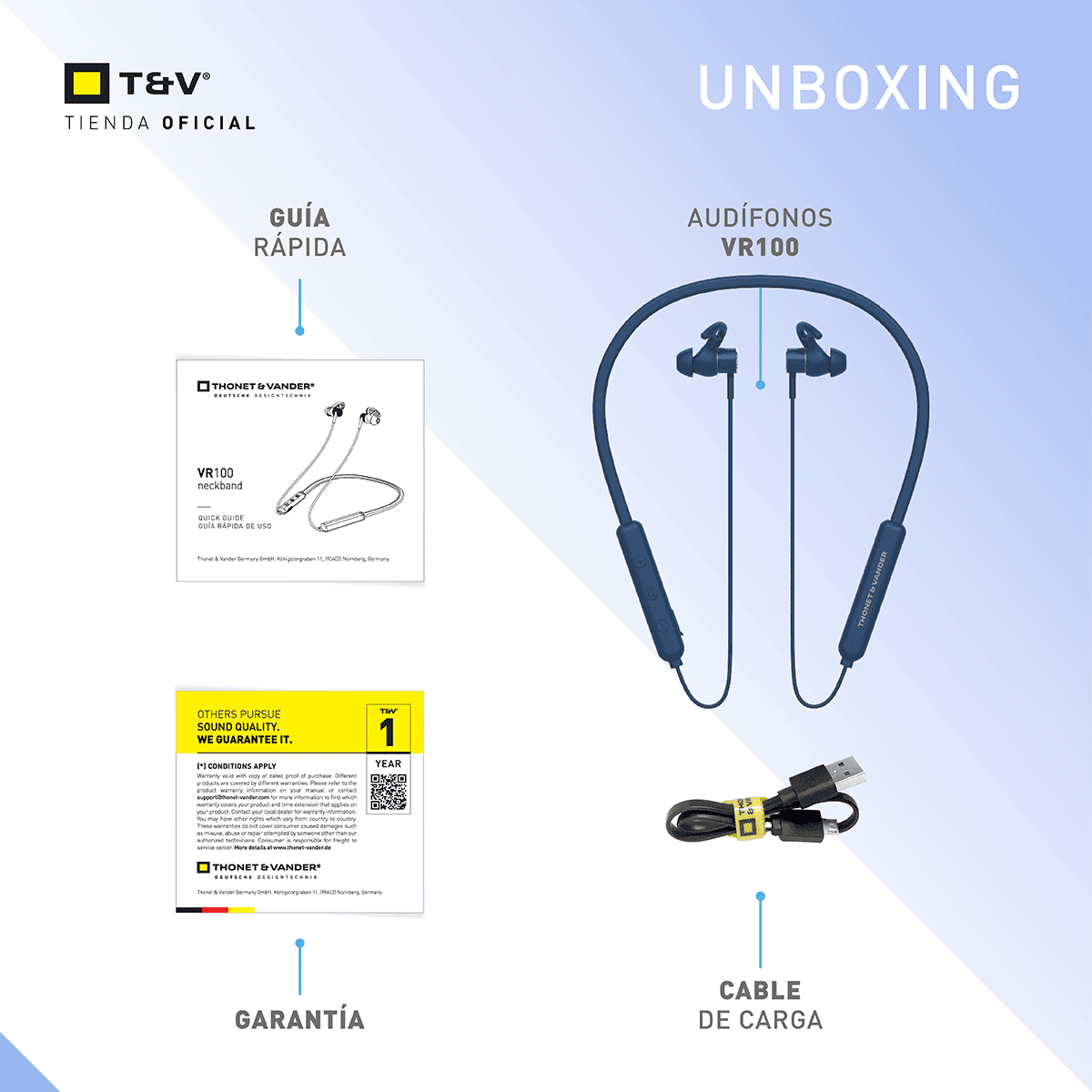 Foto 7 pulgar | Audífonos Bluetooth In-ear Neckband Thonet & Vander Vr100 – 10h Batería  Micrófono Mems Y Controles Integrados