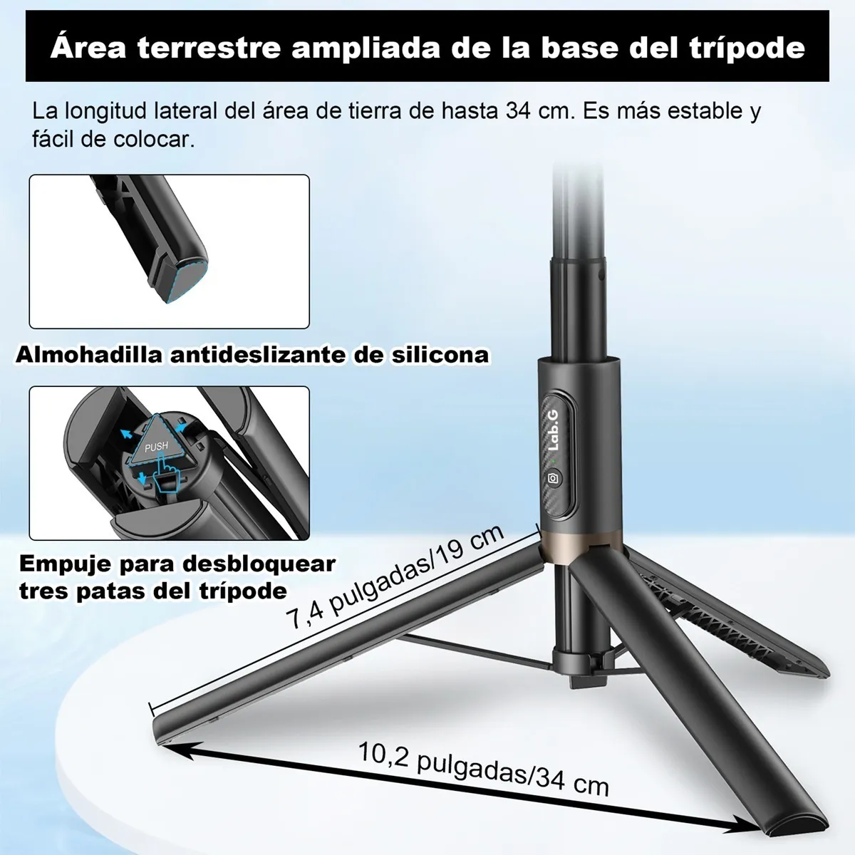 Foto 5 pulgar | 60in Tripode Para Selfie Stick Portátil Para Teléfono 60in Tripode Para Selfie Stick Portátil Para Telefono Negro Negr