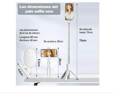 Foto 3 | Palo Selfie Mando Con Control Remoto Y Trípode Bluetooth Xtellar