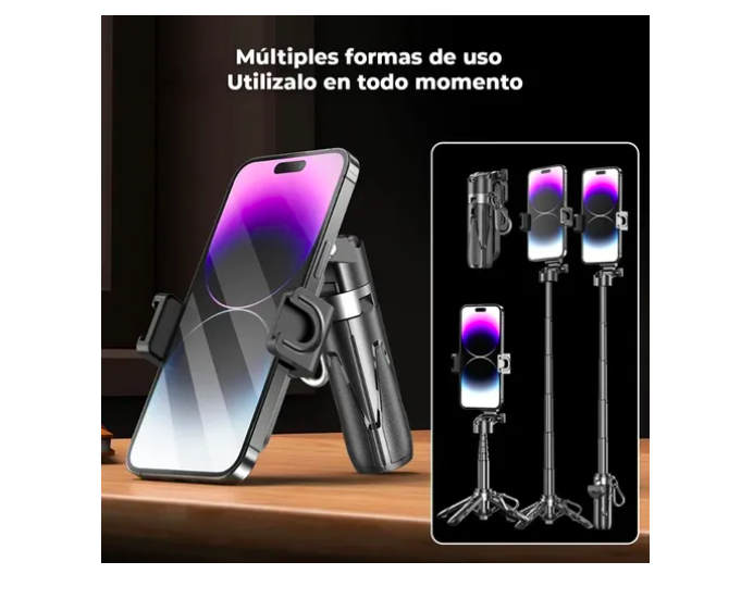 Foto 5 pulgar | Selfie Stick Xtellar Trípode Bluetooth Control Remoto Monopié Luz