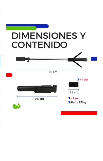 Foto 4 pulgar | Selfie Stick Tripie Xtellar  Bluetooth Con Control Remoto Inalámbrico Slim