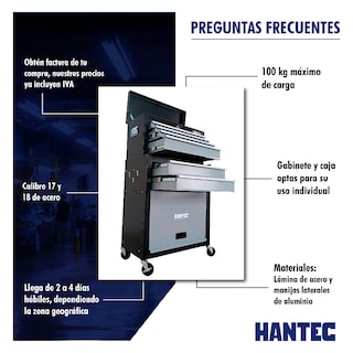 Foto 2 | Caja de Herramientas y Gabinete Móvil Hantec HNTM990G color Gris 9 Cajones