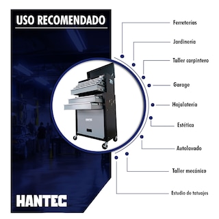 Foto 8 | Caja de Herramientas y Gabinete Móvil Hantec HNTM990G color Gris 9 Cajones