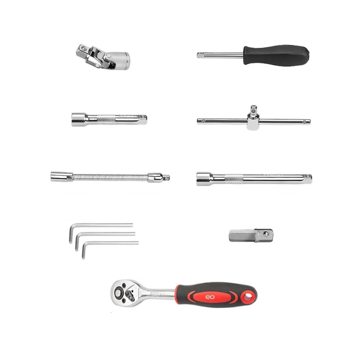 Foto 3 pulgar | Language Kit De Herramientas Mecánica Con Desarmador Y Matraca 53pzs Eo Safe Imports Esi-506-1 Rojo