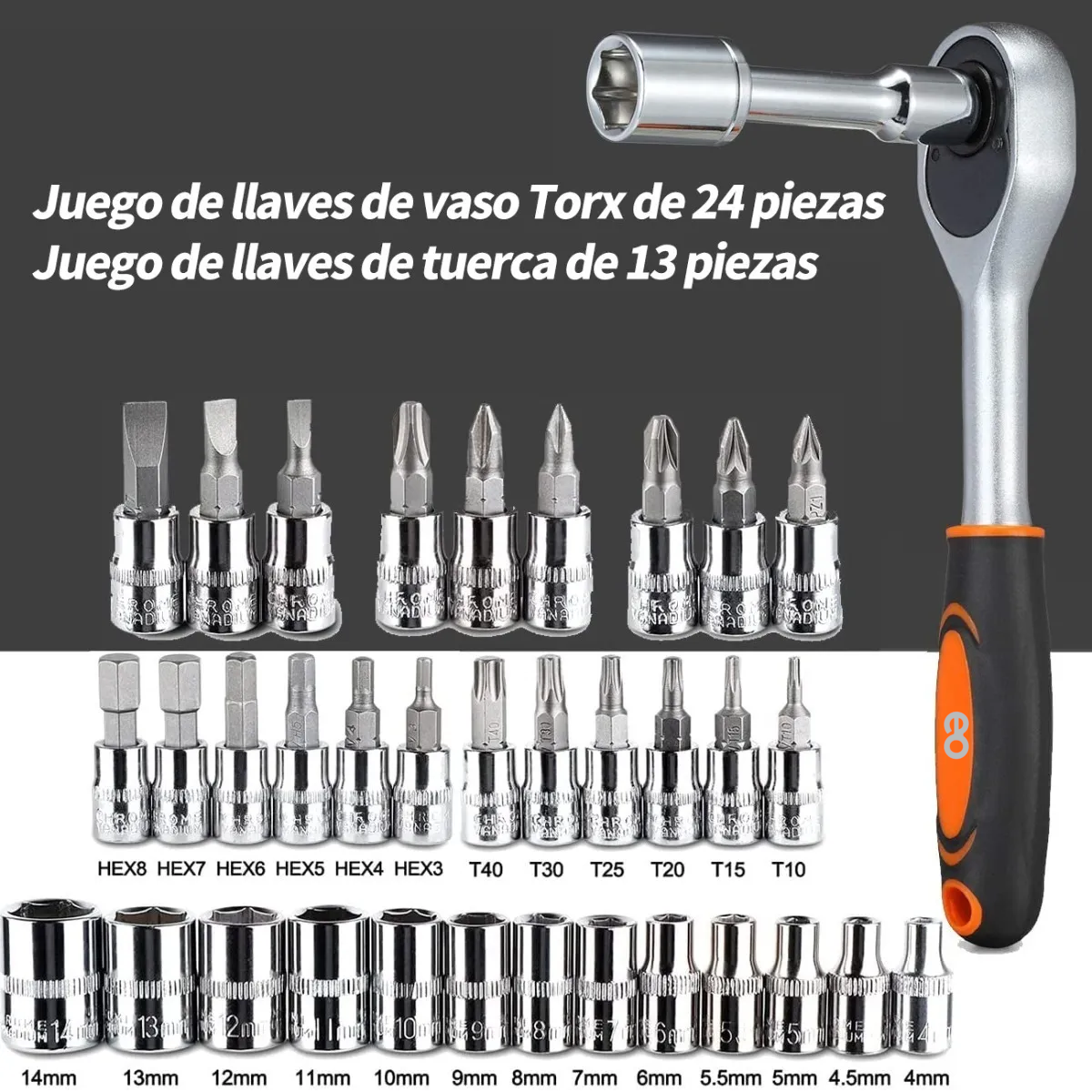 Foto 4 pulgar | Juego De Herramientas Mecánicas Autocle Dados Acero Eo Safe Imports Esi-504-1 Negro