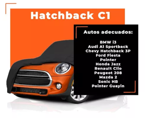 Foto 2 | Funda para Auto Super Util Hatchback C1 color Negro Impermeable