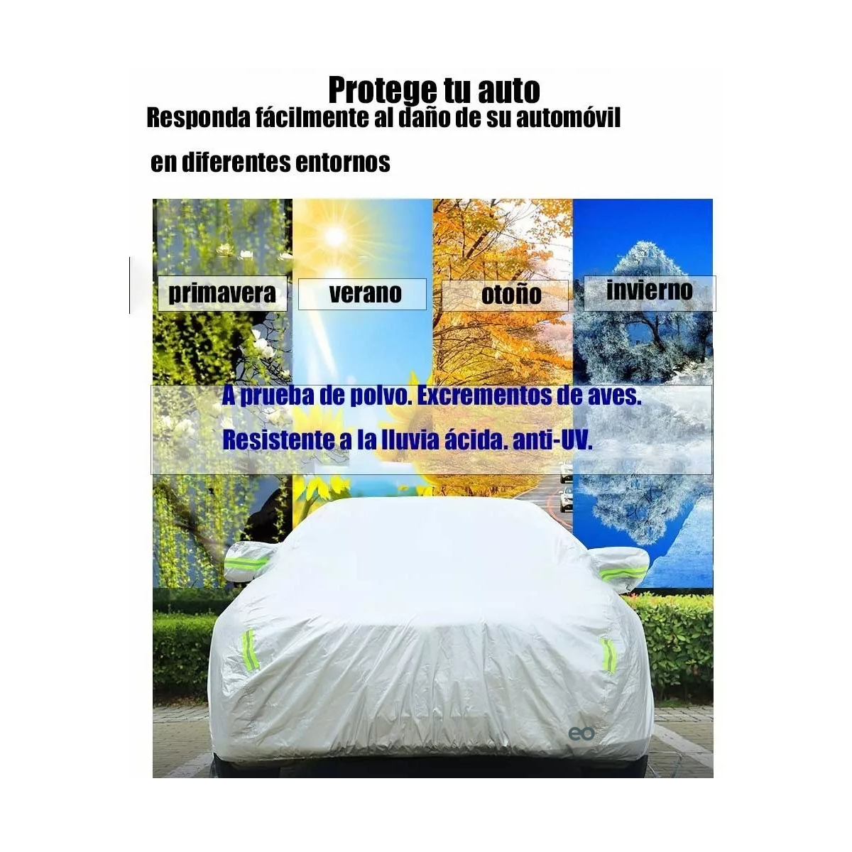 Foto 5 pulgar | Funda Protectora Impermeable Para Sedan Exterior Eo Safe Imports Esi-6025-1 Plata