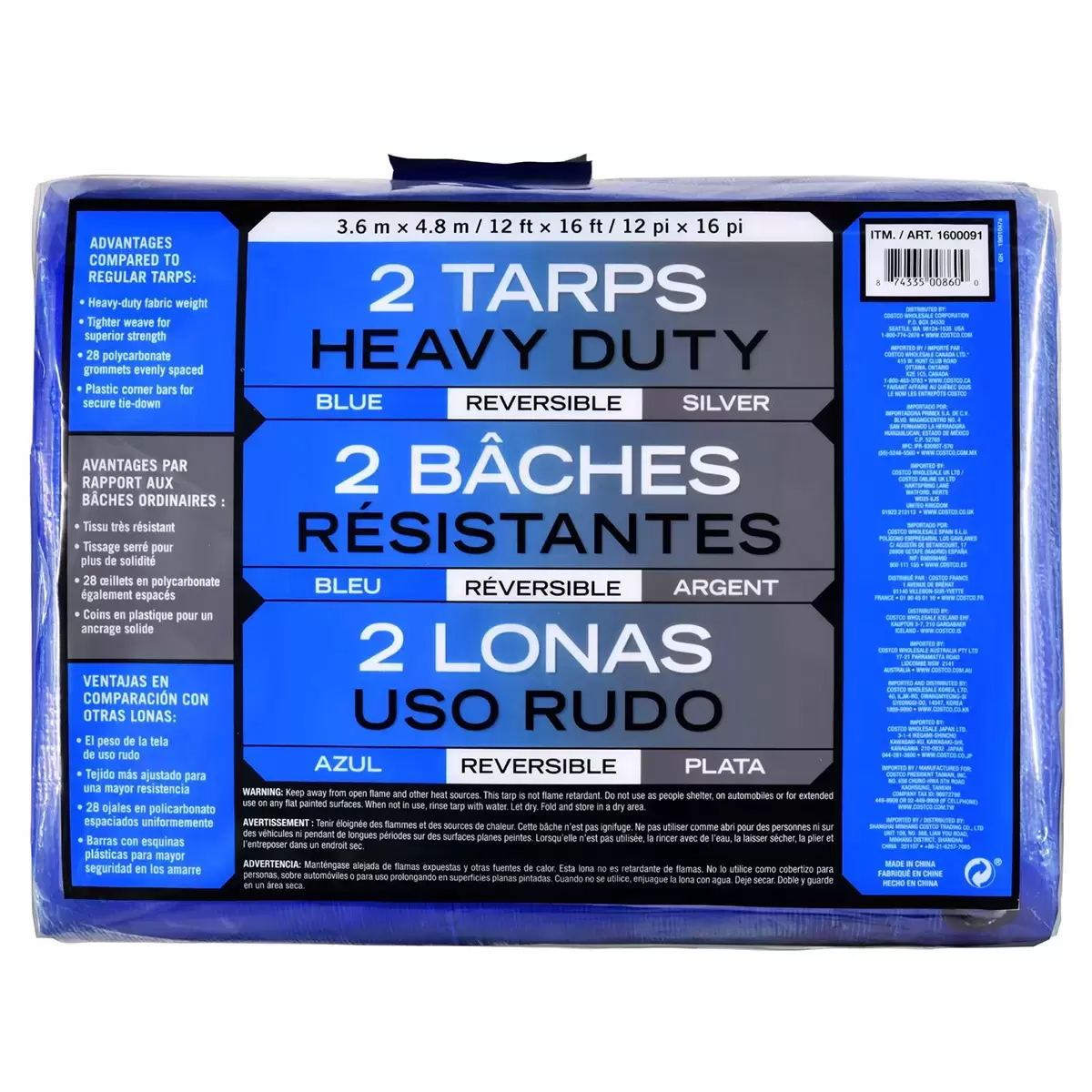 Foto 4 pulgar | Lona Reversible Gyoya Para Uso Rudo 2pz Azul Plata
