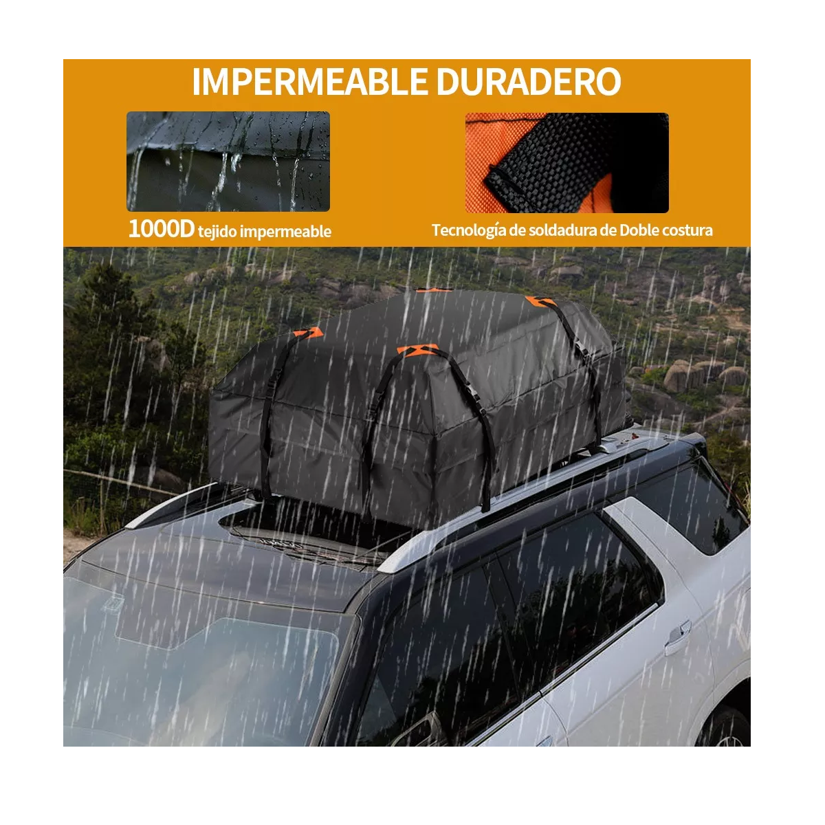 Foto 4 pulgar | Bolsa Carga Para Techo Coche Resistente Al Agua Eo Safe Imports  Esi-11505  Negro