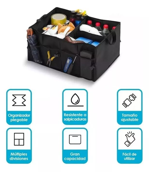 Foto 5 pulgar | Organizador Cajuela Plegable Maíz Wz-244 Ligero Impermeable Color Negro Lisa Xtellar
